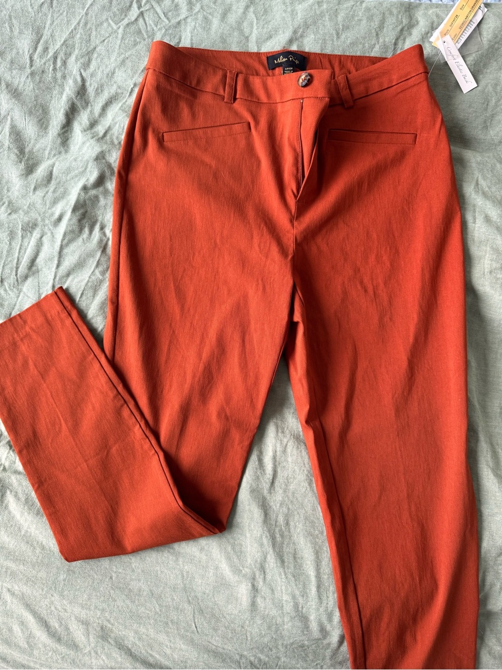 Ladies' Slim Fit Ankle Pants - Rust Orange